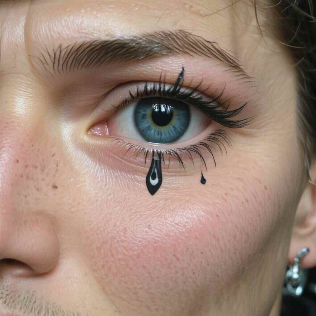 43 Alleviating Mental Health Tattoos That Rejuvenate One’s Faith In Life 32 Eye with Teardrop tattoo